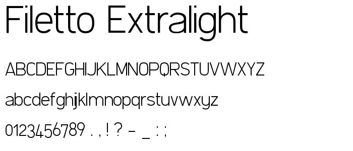 Filetto ExtraLight font